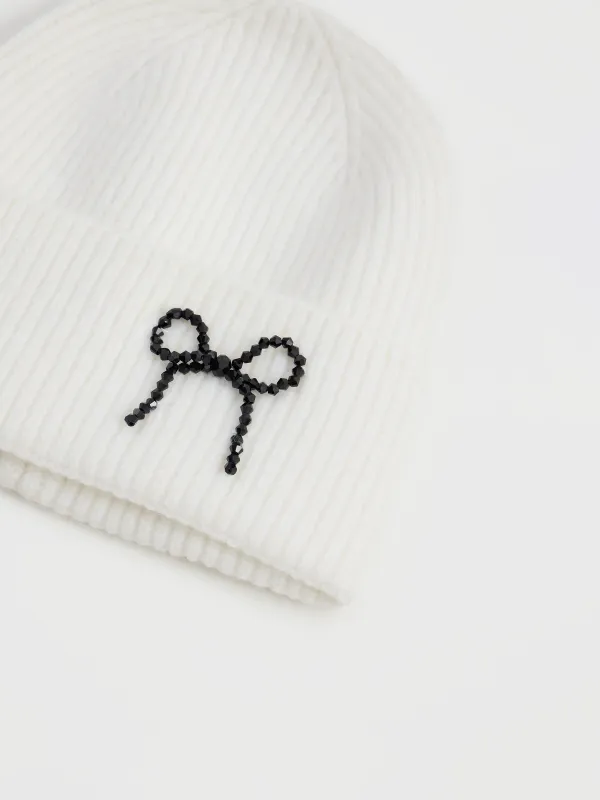 Шапка женская, Knitting bow, image-1