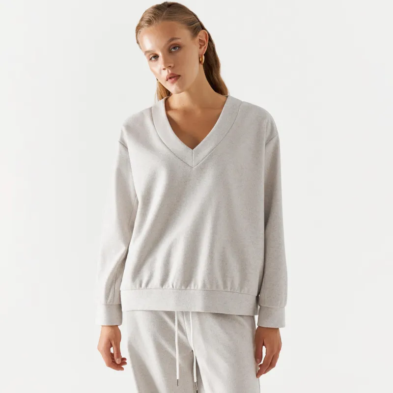 Свитшот женский, полиэстер/вискоза, серый, Sherry