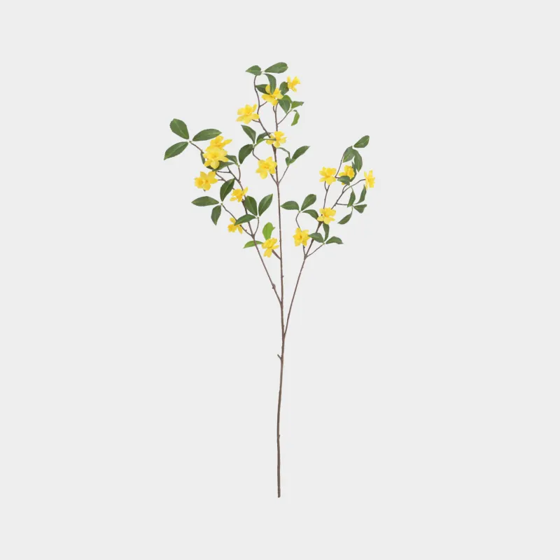 Ветка декоративная, 1 м, пластик/металл, Желтые цветы, Flower garden