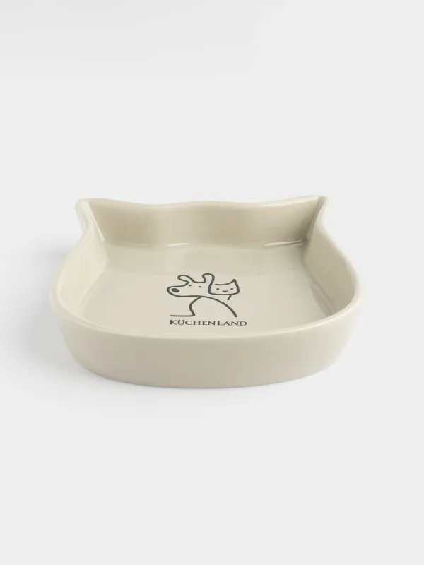 Миска для животных, 15х14 см, 250 мл, керамика D, серая, Кот, Whiskers, image-1