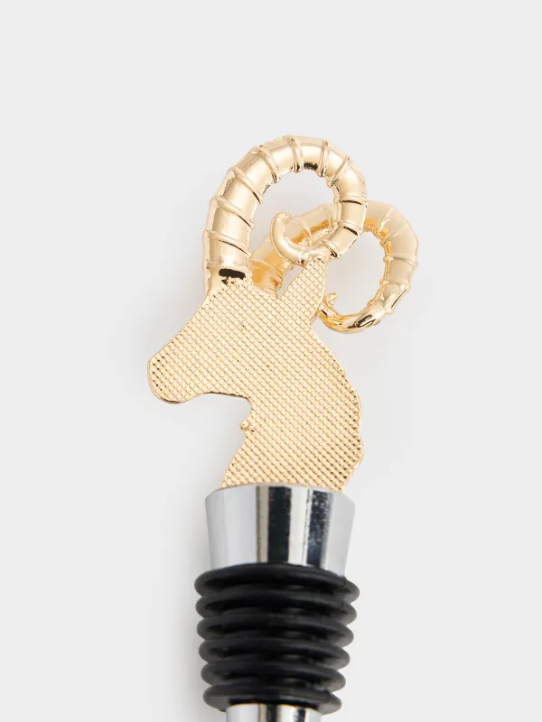 Пробка для винной бутылки, 12 см, Голова барана, Sheep gold, image-2