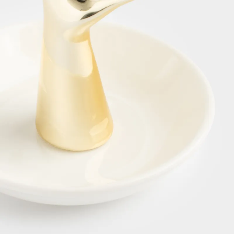 Держатель для украшений, 10 см, керамика, бело-золотистый, Рука, Hand, image-5