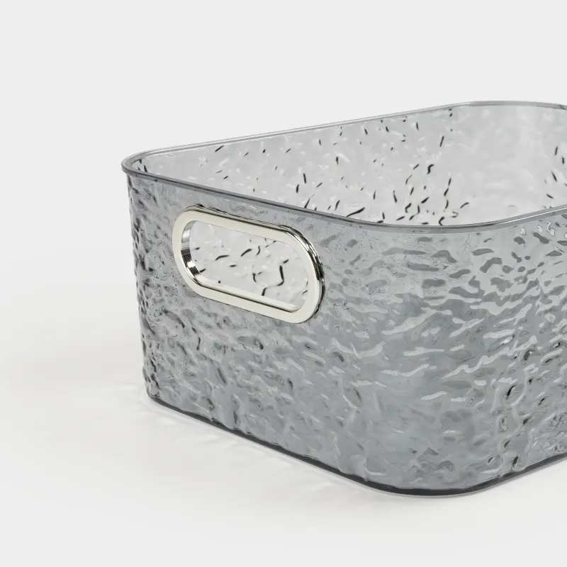 Ящик-органайзер, 27х21х10 см, хозяйственный, с ручками, пластик, серый, Renaissance clear, image-7