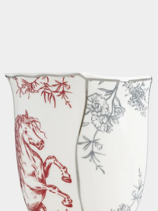 Кружка, 360 мл, фарфор N, белая, с серебристым кантом, Лошадь, Kairon horse, image-4