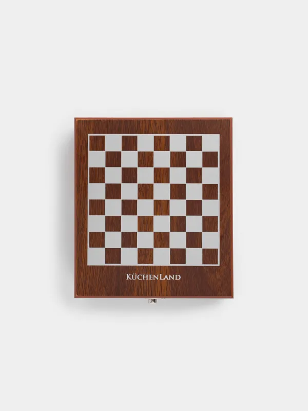 Набор настольных игр, 17х15 см, карты/кости/шахматы, дерево/пластик, Sabal, image-3