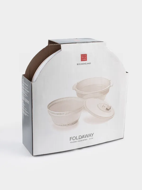 Сушилка для зелени, 30 см, механическая, складная, пластик/резина, серо-бежевая, Foldaway, image-9