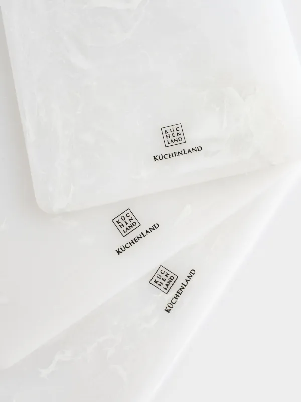 Набор досок разделочных, 25/30/35 см, 3 шт, пластик, прямоугольный, белый, Maniera, image-4