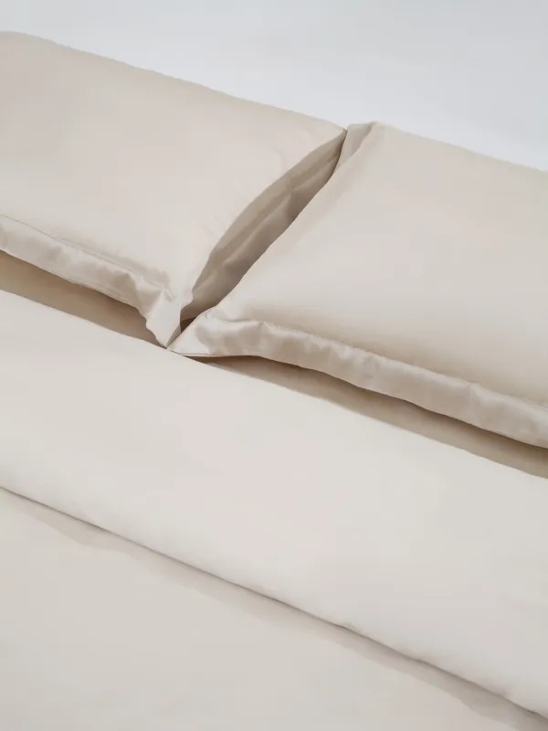 КПБ евро, с ушками, тенсель 300 ТС, бежевый, Tencel, image-1