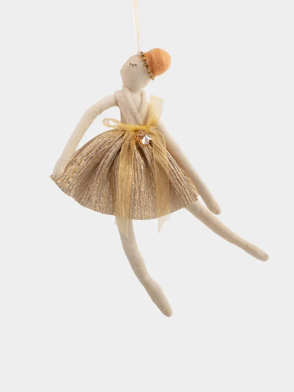 Игрушка елочная, 24 см, полиэстер/металл, шампань, Девочка, Sweet girl, image-0