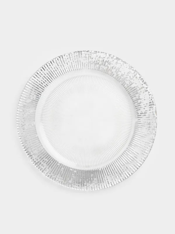 Тарелка подстановочная, 33 см, стекло Р, с серебристыми блестками, Ribby, image-0