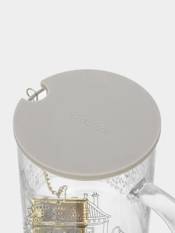 Кружка, 420 мл, с ситом и крышкой, Дома, Case decor, image-4