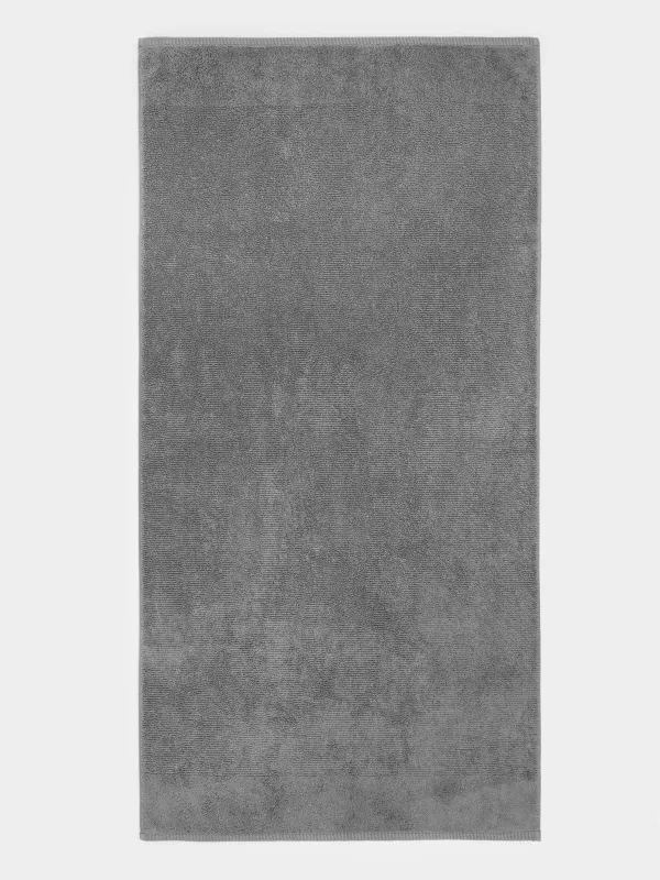 Полотенце, 70х140 см, хлопок, темно-серое, Terry cotton, image-4