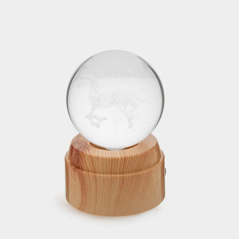 Светильник декоративный, 13 см, с подсветкой, вращающийся, стекло/пластик, Конь, Illumination