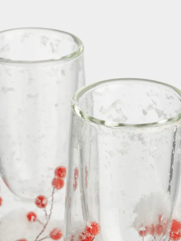 Бокал для шампанского, 2 шт, с ветками и красными ягодами, Air decor, image-2