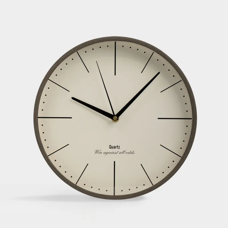 Часы настенные, 30 см, пластик/стекло, круглые, серо-бежевые, Dial