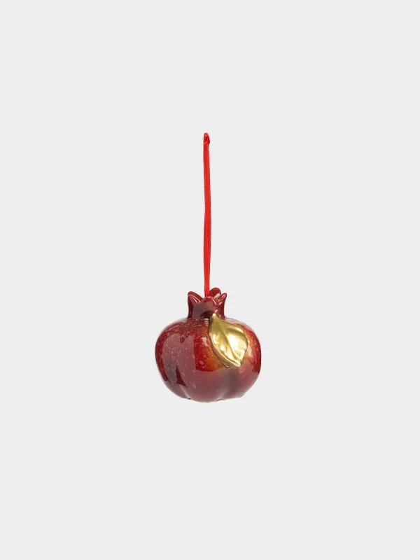Игрушка елочная, 7 см, Гранат с листом, Fruits, image-2
