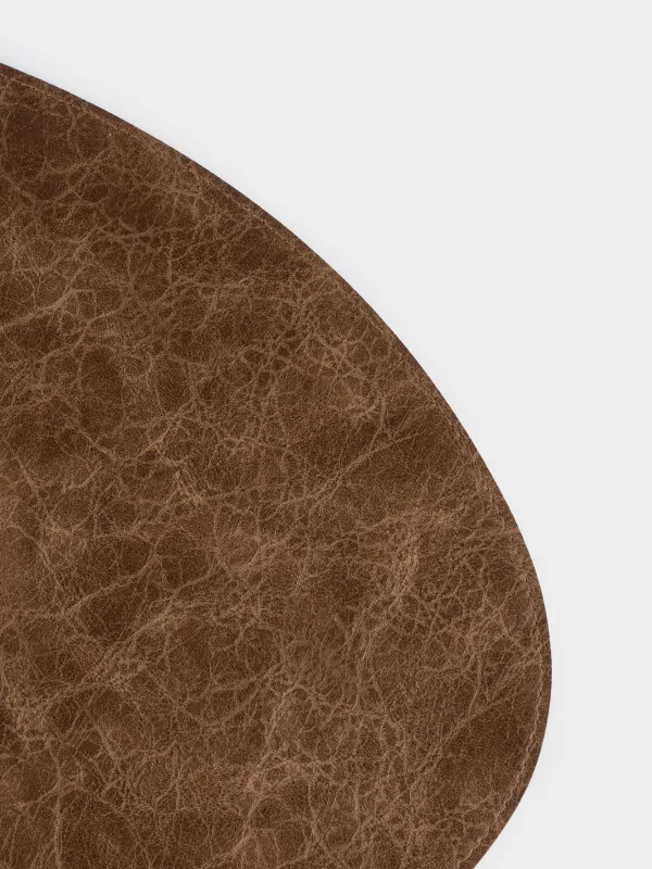 Салфетка под приборы, 40х45 см, ПВХ/полиэстер, фигурная, бежево-коричневая, Грибы, Rock shape, image-3