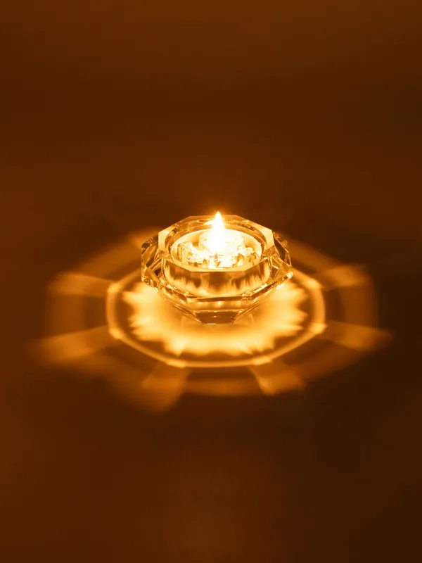 Подсвечник, 7х3 см, для чайной свечи, кристальное стекло, Бриллиант, Diamond, image-3