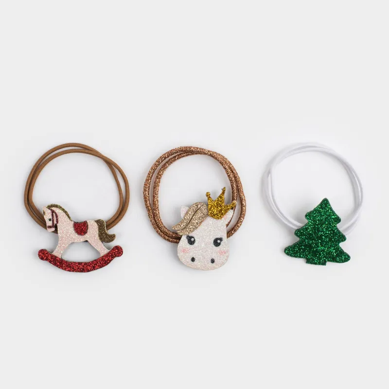 Набор резинок для волос, 5 см, 3 шт, детский, полиэстер, Лошадь и елка, Hairstyle