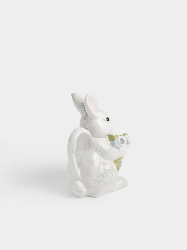 Кувшин, 540 мл, керамика D, серый, Кролик с букетом цветов, Easter, image-4