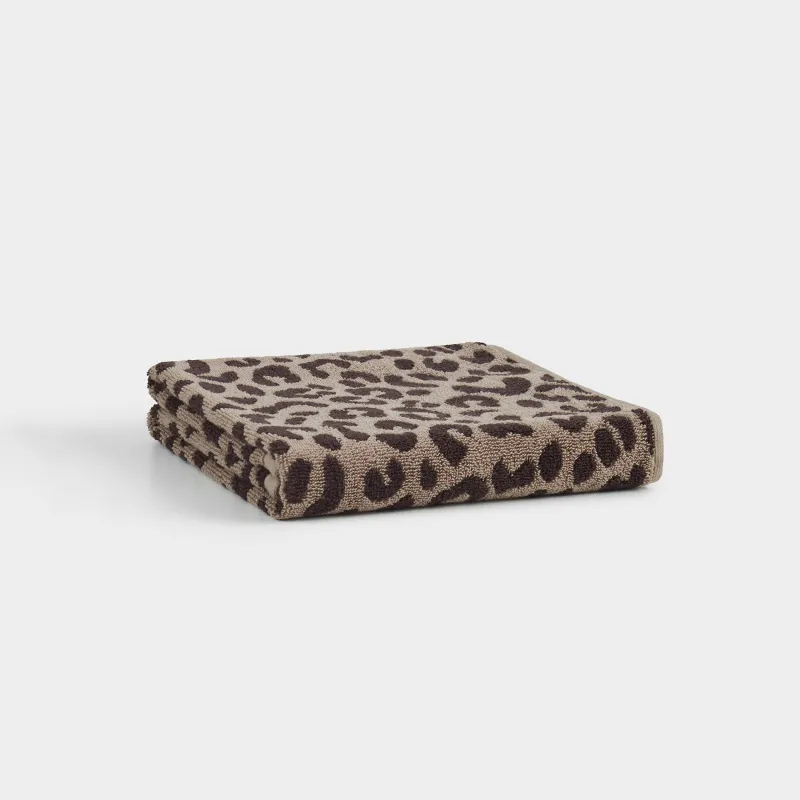 Полотенце, 40х60 см, хлопок, коричневое, Леопардовый принт, Leopard cotton
