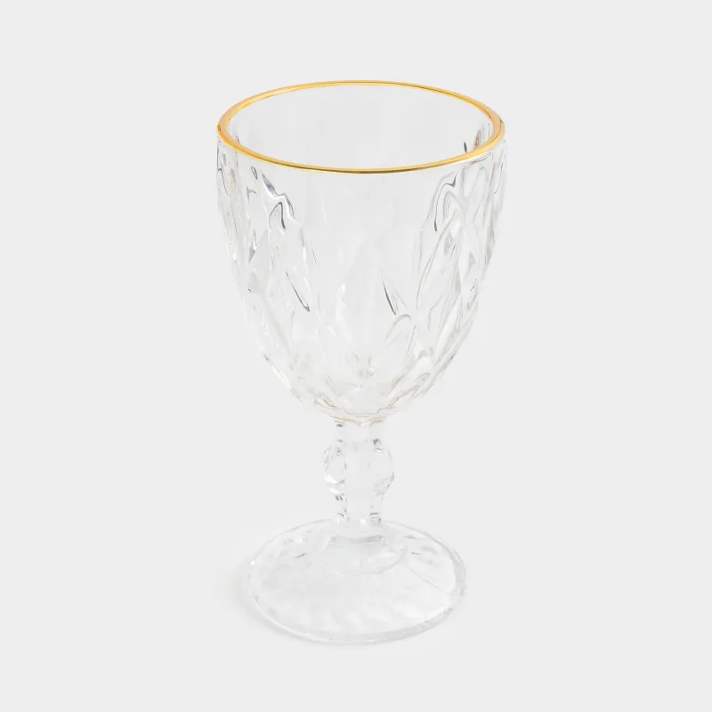 Бокал-кубок для вина, 300 мл, 6 шт, стекло Р, с золотистым кантом, Rhomb gold, image-6