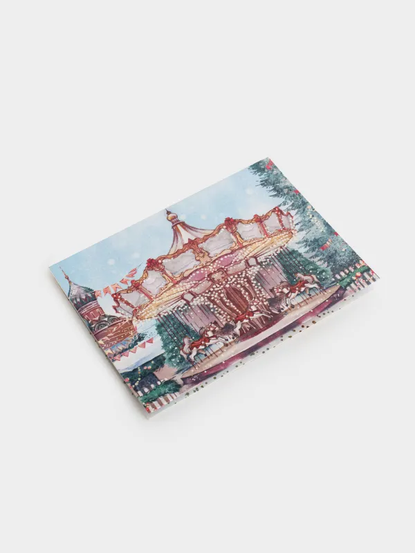 Открытка подарочная 3D, 18х13 см, бумага, Новогодние каникулы, Carousel, image-2