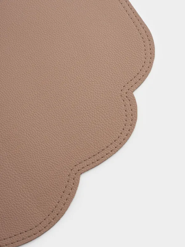 Салфетка под приборы, 33х45 см, ПВХ, фигурная, светло-коричневая, Rock, image-2