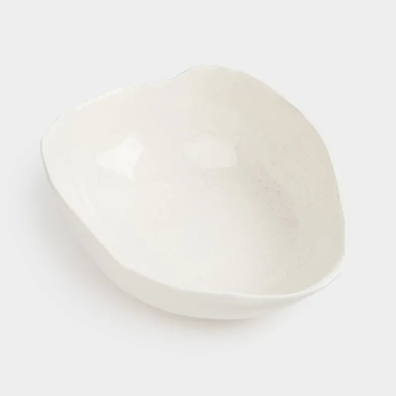 Ваза для фруктов, 27х9 см, керамика, молочная, в крапинку, Неровный край, Delicia, image-4