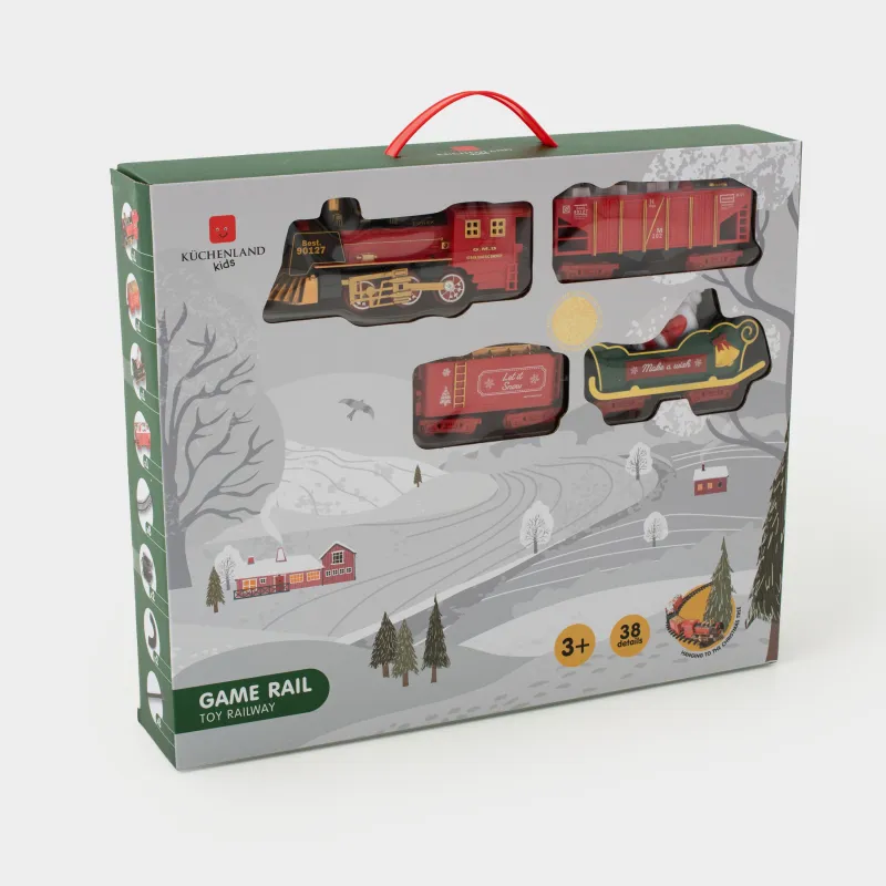 Железная дорога игрушечная, M, музыкальная, с подсветкой, подвесная, Поезд, Game rail, image-10