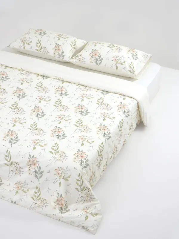 КПБ евро, сатин 205 ТС, желто-белый, Ветви, Satin, image-2