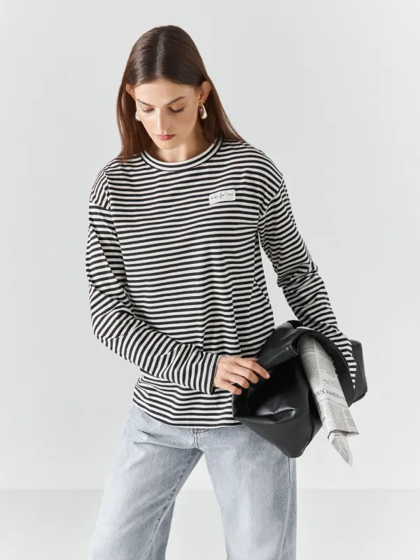 Лонгслив женский, черно-белый, Ninel, image-6