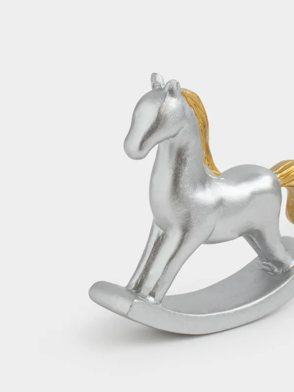 Статуэтка, 8 см, Лошадка-качалка, Horse silver, image-3