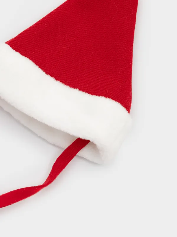 Набор карнавальный для животных, 2 пр, ошейник/колпак, полиэстер, красный, Санта, Christmas pet, image-3