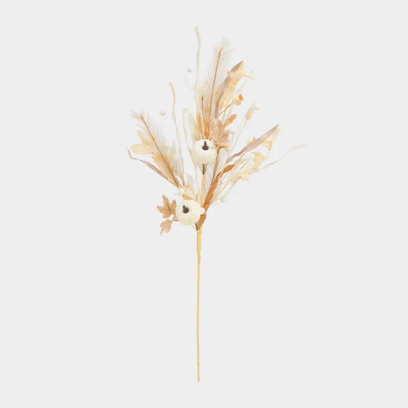 Ветка декоративная, 80 см, пенопласт/пластик, Белые тыквы, Slight frost decor