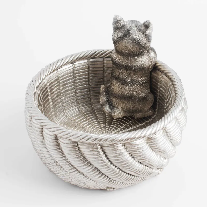 Ваза декоративная, 17х13 см, Котенок в корзине, Cat, image-3