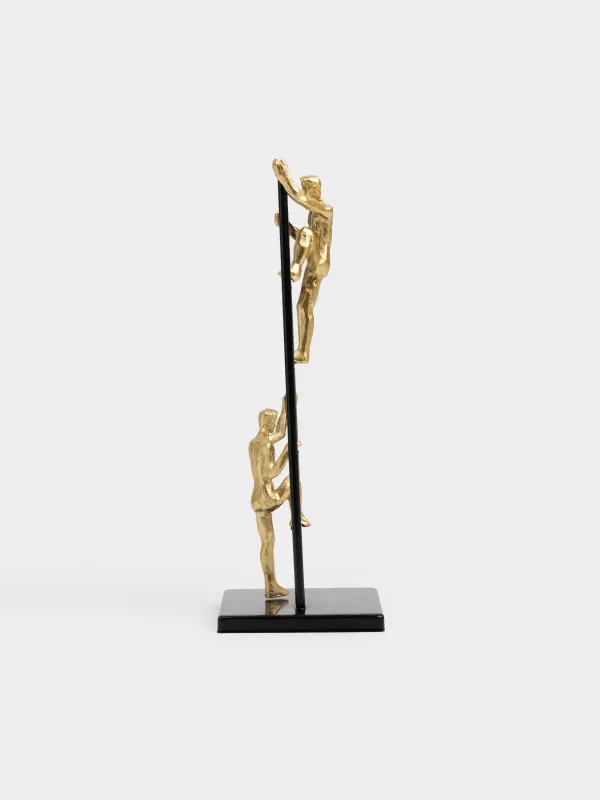 Статуэтка, 10х28 см, полирезин, черно-золотистая, Лестница с людьми, Two faces, image-4