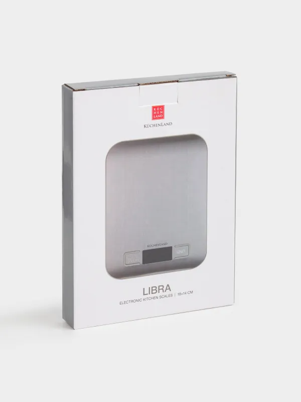 Весы кухонные, 18х14 см, электронные, сталь/пластик, серебристые, Libra, image-3