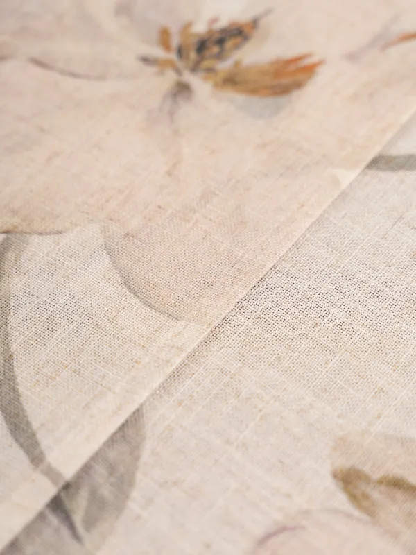 Дорожка настольная, 40х160 см, полиэстер/лен, молочно-желтая, Цветы, Flowery flax, image-4