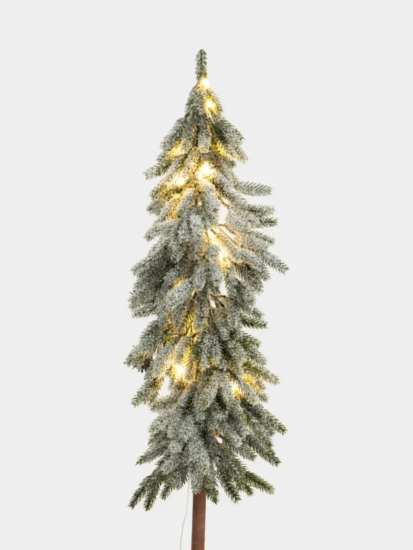 Ель искусственная, 80 см, с подсветкой, в горшке, ПВХ, Ель с шишками, Snowy decor, image-2