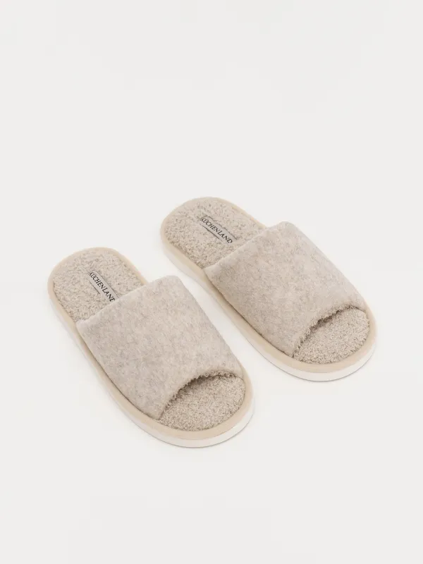 Тапочки женские, домашние, флис/фетр, песочные, Curled, image-5