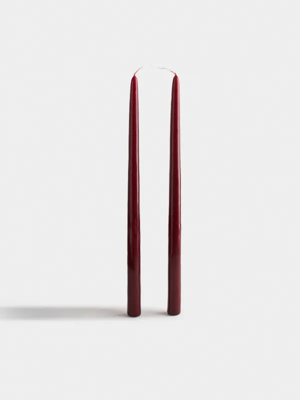 Свеча, 38 см, 2 шт, тонкая, с общим фитилем, Vivid candle, image-0