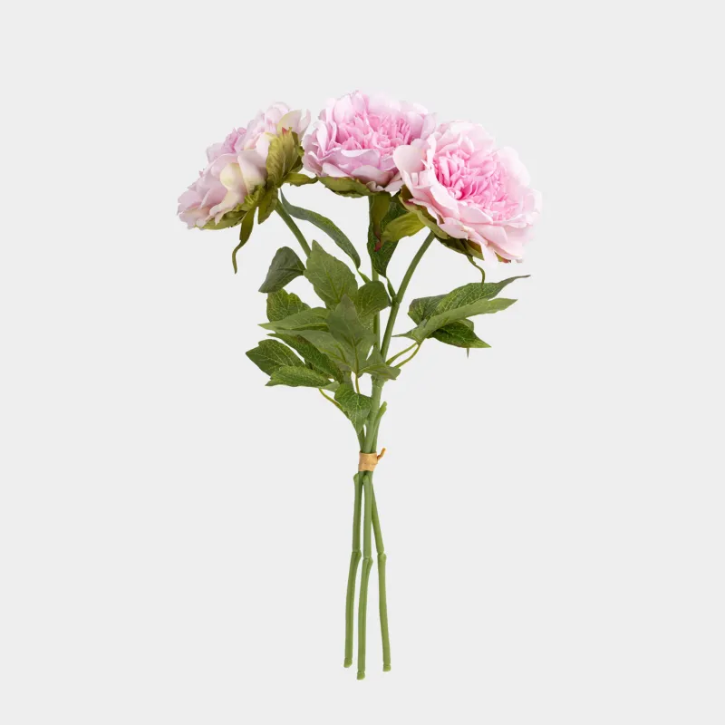 Букет искусственный, 40 см, полиэстер, Светло-розовые пионы, Peony garden