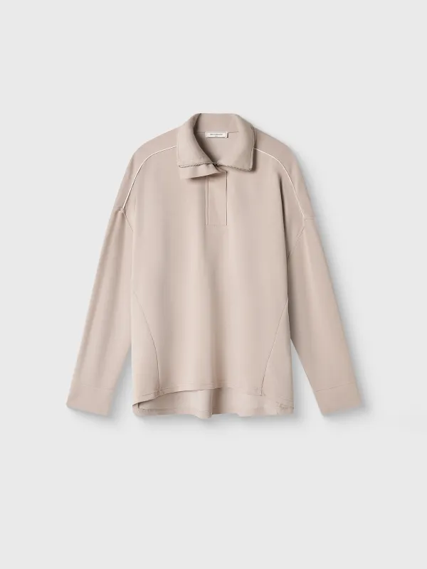 Толстовка женская, р. S, с кнопками, модал/полиэстер/спандекс, бежевая, Alice, image-4