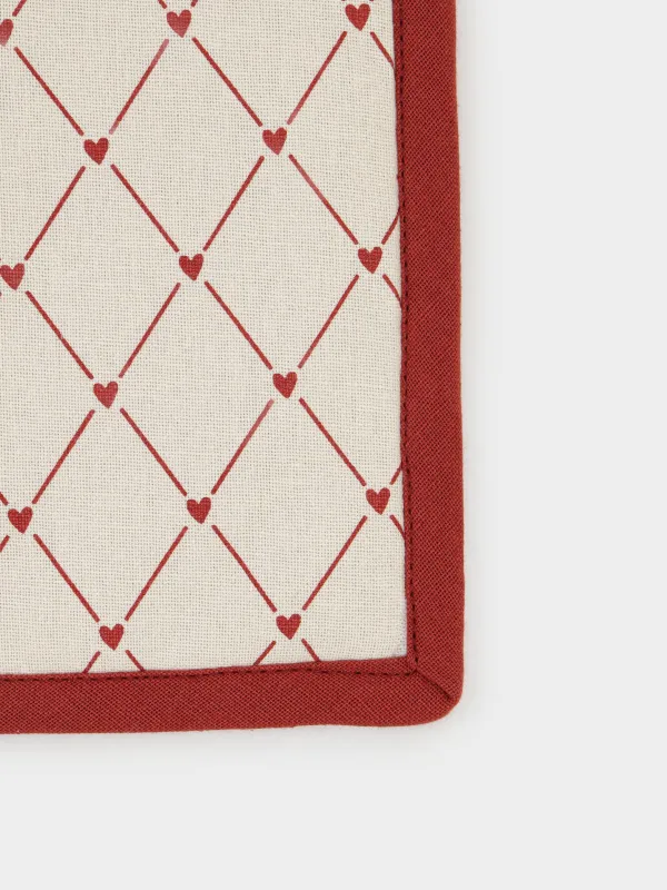 Прихватка, 20х20 см, хлопок, квадратная, бежевая, Ромбы, Heart kitchen, image-3