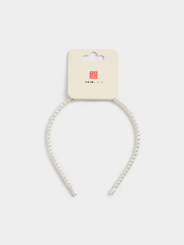 Ободок для волос, 13х14 см, Бусины, Pearl, image-3