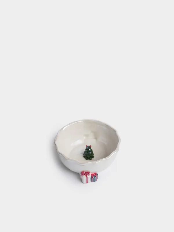 Салатник, с декором, 15х6 см, с перламутром, Ель, Christmas traditions, image-5