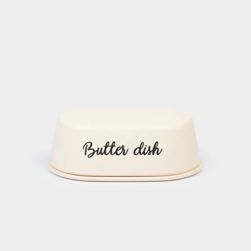 Масленка, 16 см, бамбук, овальная, Creme