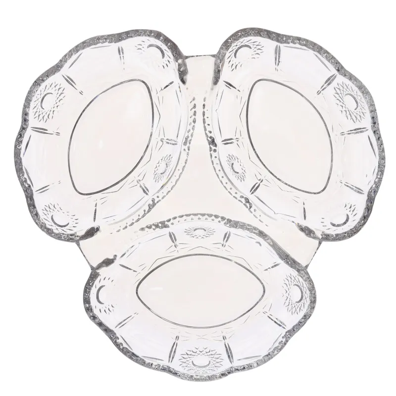 Менажница, 20 см, 3 отд, стекло Р, перламутр, Солнечные узоры, Sabal, image-1