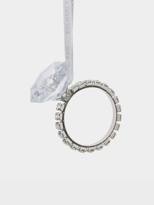 Игрушка елочная, 6 см, Кольцо с кристаллом, Ice crystal, image-0